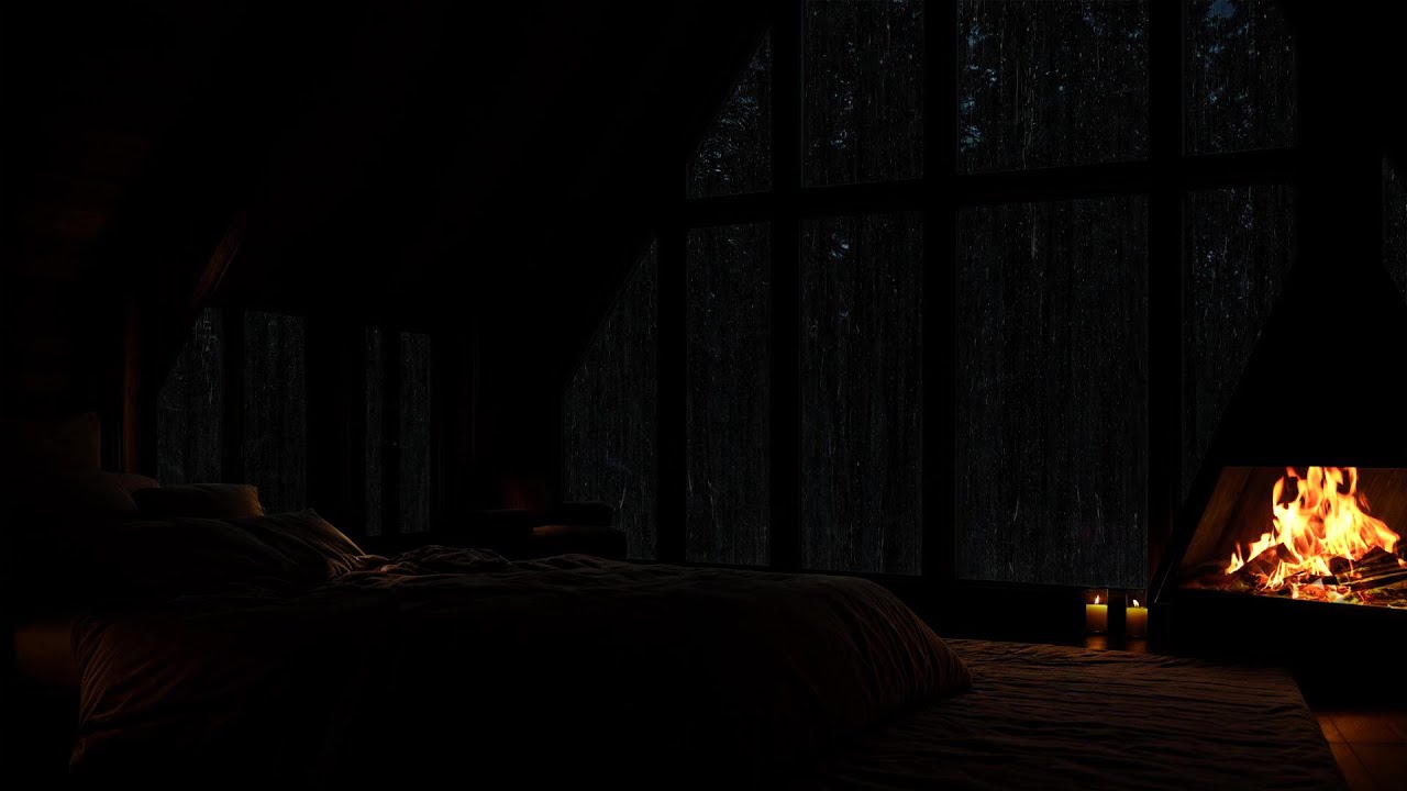 Relaxing Rain & Fireplace Ambience | Cozy Sounds for Sleep, Relax & Peaceful Mind