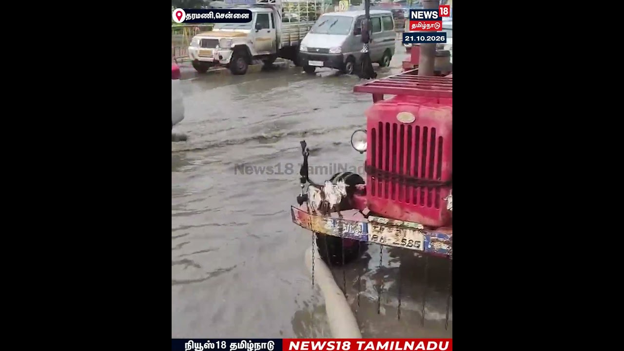 Tharamani | Waterlog | தரமணி எம்ஜிஆர் சாலையில் தேங்கியுள்ள மழைநீர் | N18S