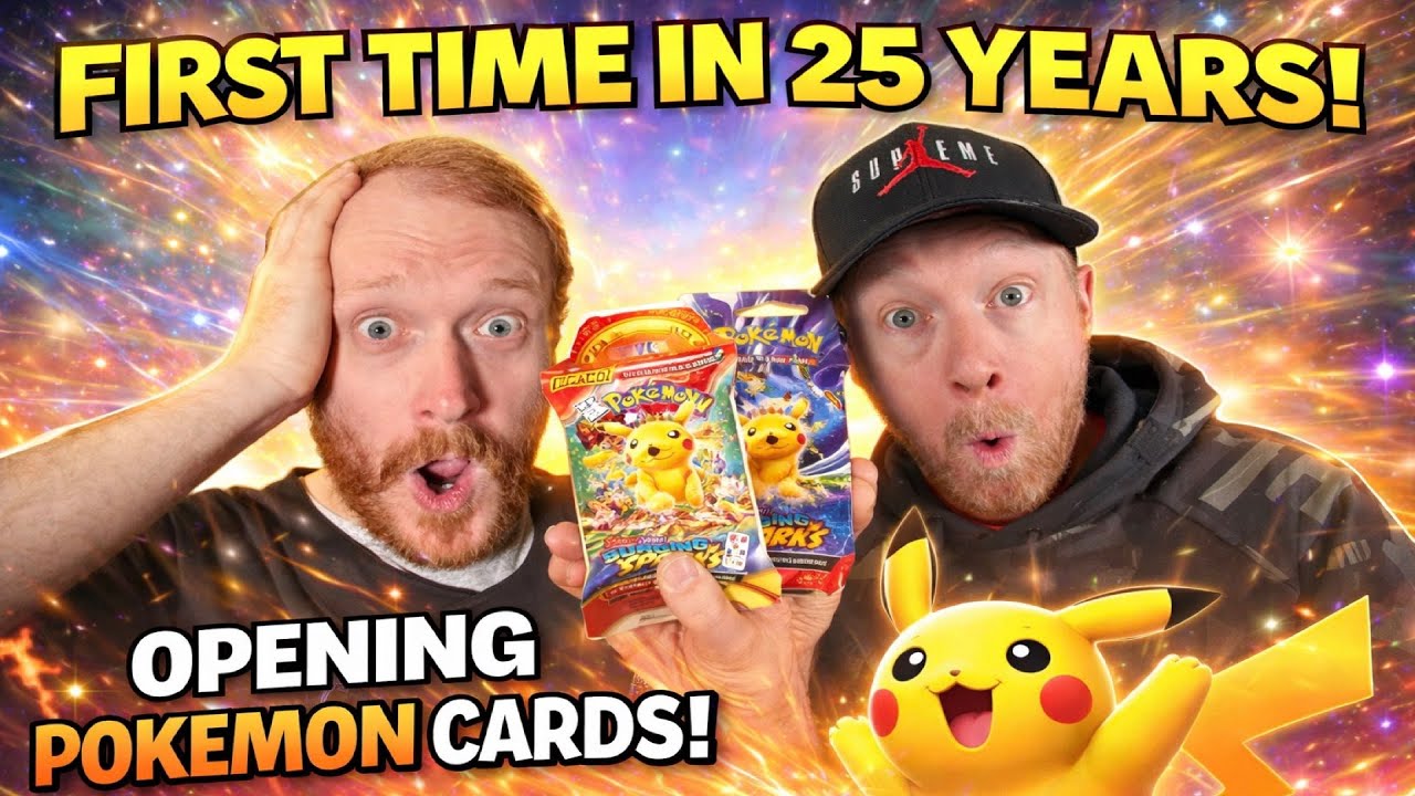 My Brother Opens Pokémon Cards for 1st Time in 25 YEARS (Crazy Pulls!)
