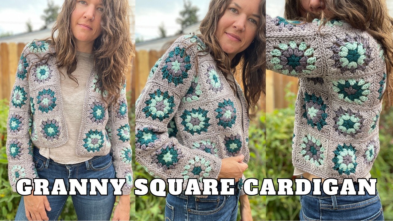 Cropped Granny Square Cardigan - Crochet Pattern Tutorial