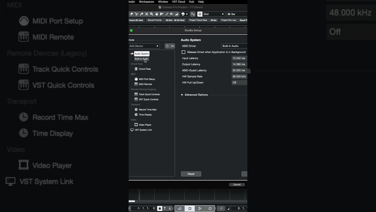 Quick CUBASE Tip: Buffer Setting 🎚🔥 #cubasepro  #cubaselesson  #cubase12pro #cubase12 #shortsvideo