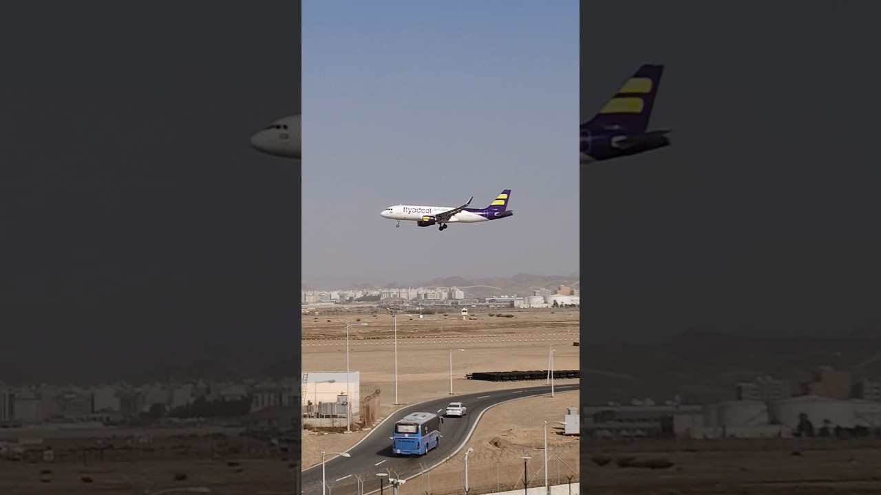 Flight Landing View Jeddah Airport Saudi Arabia 🛬🇸🇦 #shorts