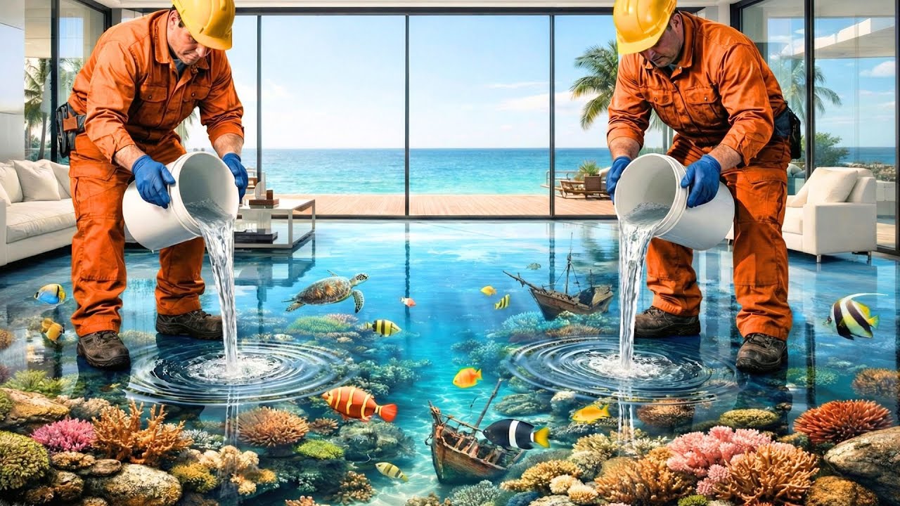 GORGEOUS WOODEN EPOXY RESIN FLOORS WITH SEA THEMES, FISH DETAILS & 3D EFFECTS