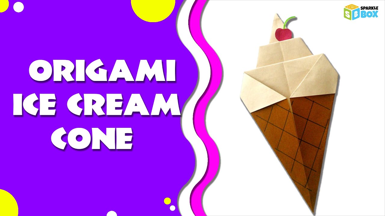 Origami Ice Cream Cone   #origamipapericecreamcone  #youtubeshorts #easyorigamicrafts  #sparklebox
