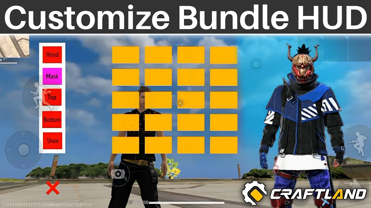 How to make Customize Bundle Custom HUD in Free Fire Craftland | Shah G Creator | Bundle Script