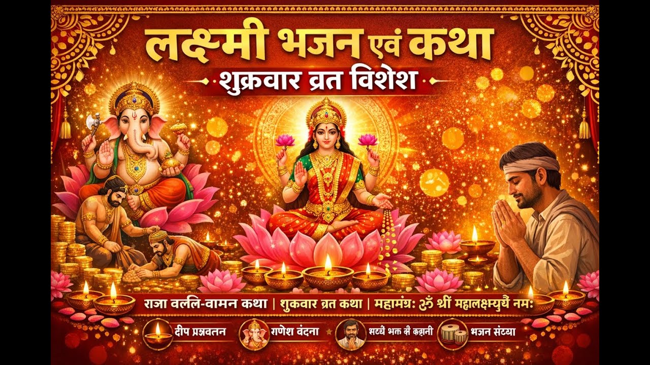 🔴 लक्ष्मी भजन एवं कथा | शुक्रवार व्रत विशेष | माता लक्ष्मी की कृपा और वरदान#लक्ष्मीभजन #शुक्रवारव्रत
