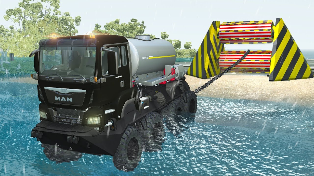 Beamng drive - Giant Winch Сrushes Сars #8