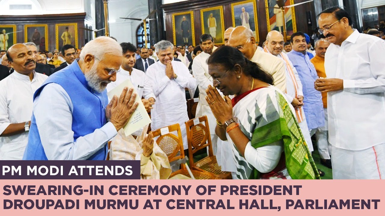 PM Modi attends swearing-in ceremony of President Droupadi Murmu at Central Hall, Parliament