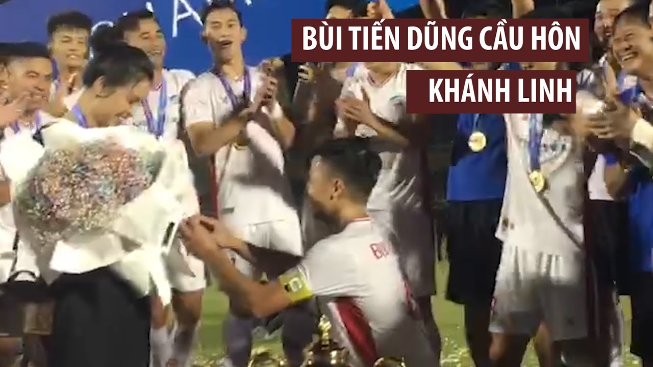 Bùi Tiến Dũng bất ngờ cầu hôn bằng chức vô địch, Khánh Linh bật khóc cho chồng 1000 điểm.
