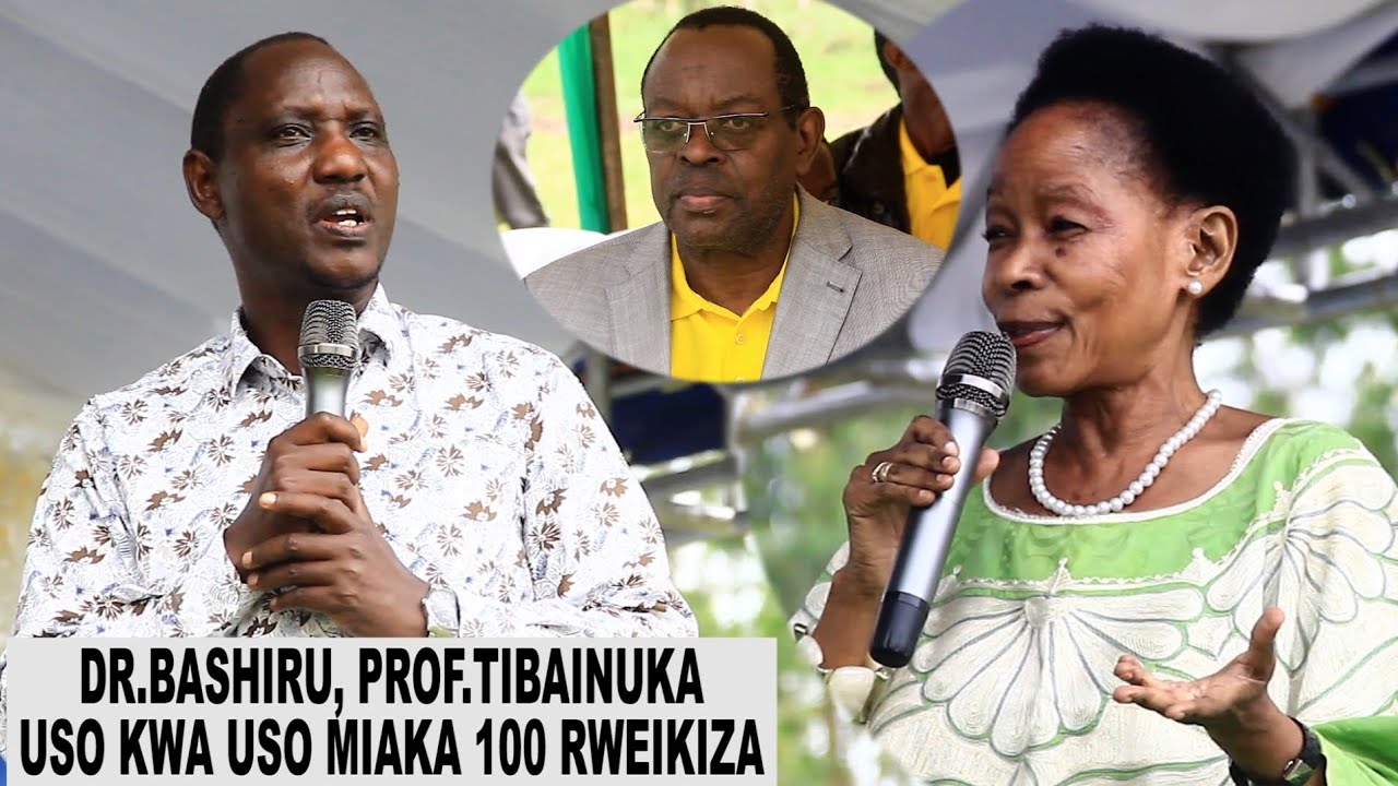 DR.BASHIRU NA PROF.TIBAIJUKA KATIKA SHUGHULI YA KUZALIWA KWA BABA MZAZI WA DR.RWEIKIZA