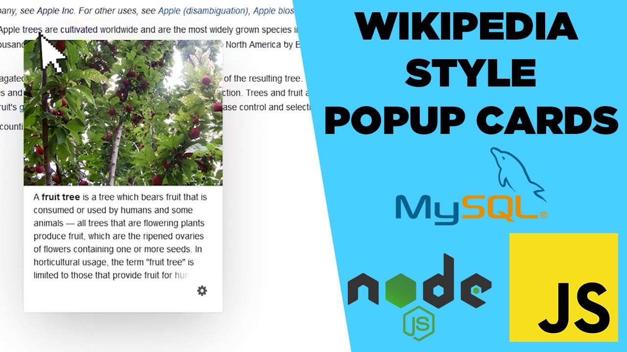 Create Wikipedia Style Popup Cards In NodeJS - Tutorial