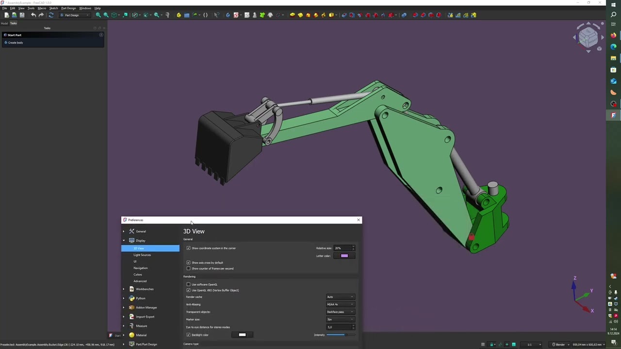 FreeCAD 1.0 ilk kurulum ve ilk ayarlar.
