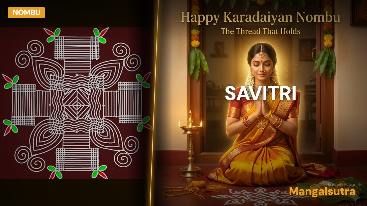 Karadaiyan Nombu Kolam 2026 | Sacred Savitri Vratam Rangoli Design | Traditional Festival Art