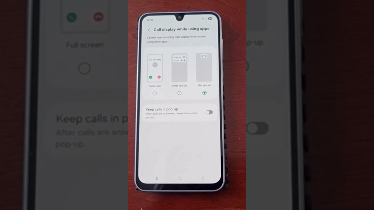 Samsung Galaxy A17 5G How to Change CALL-DISPLAY While using Apps