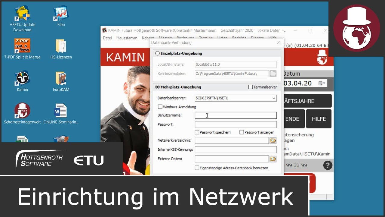 Einrichtung im Netzwerk - KAMIN Futura