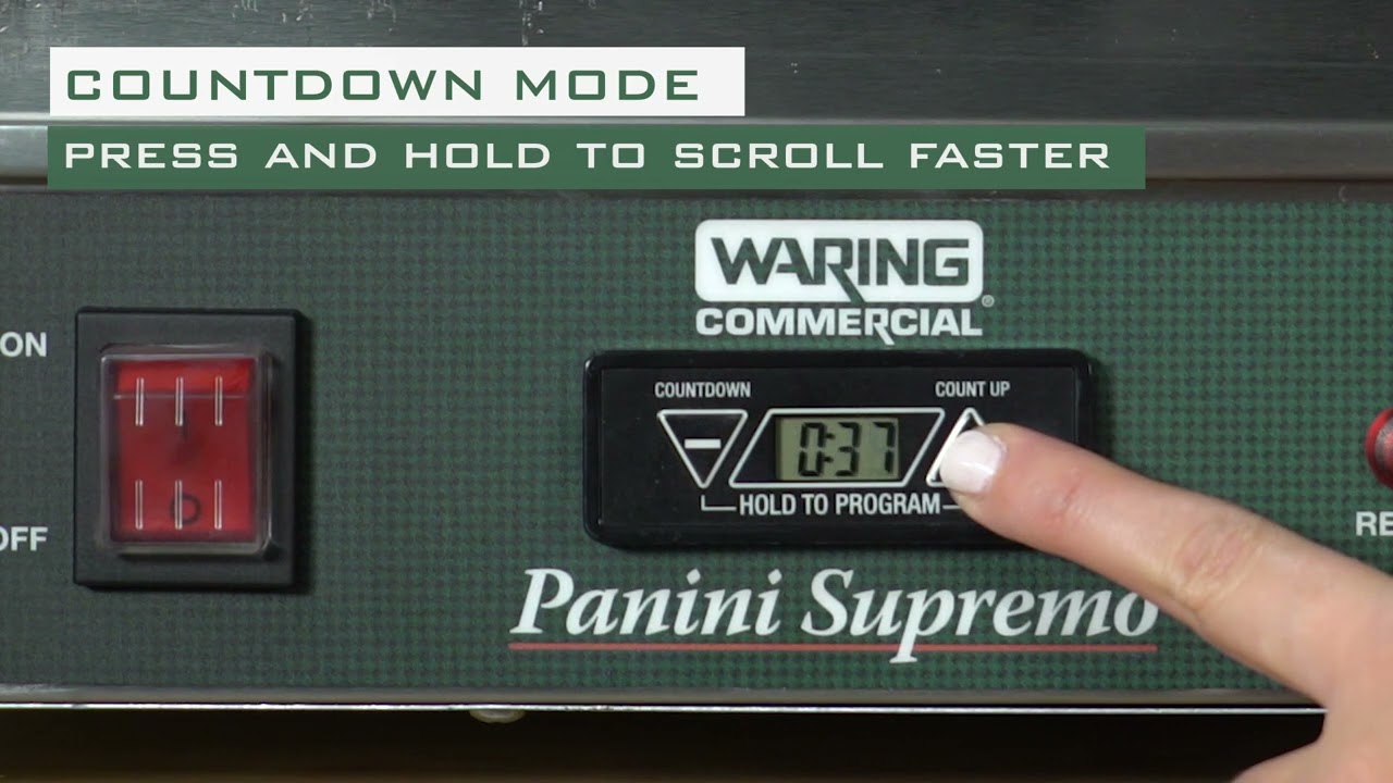WPG300 | Waring Commercial Panini Grill - Setting the timer 65s