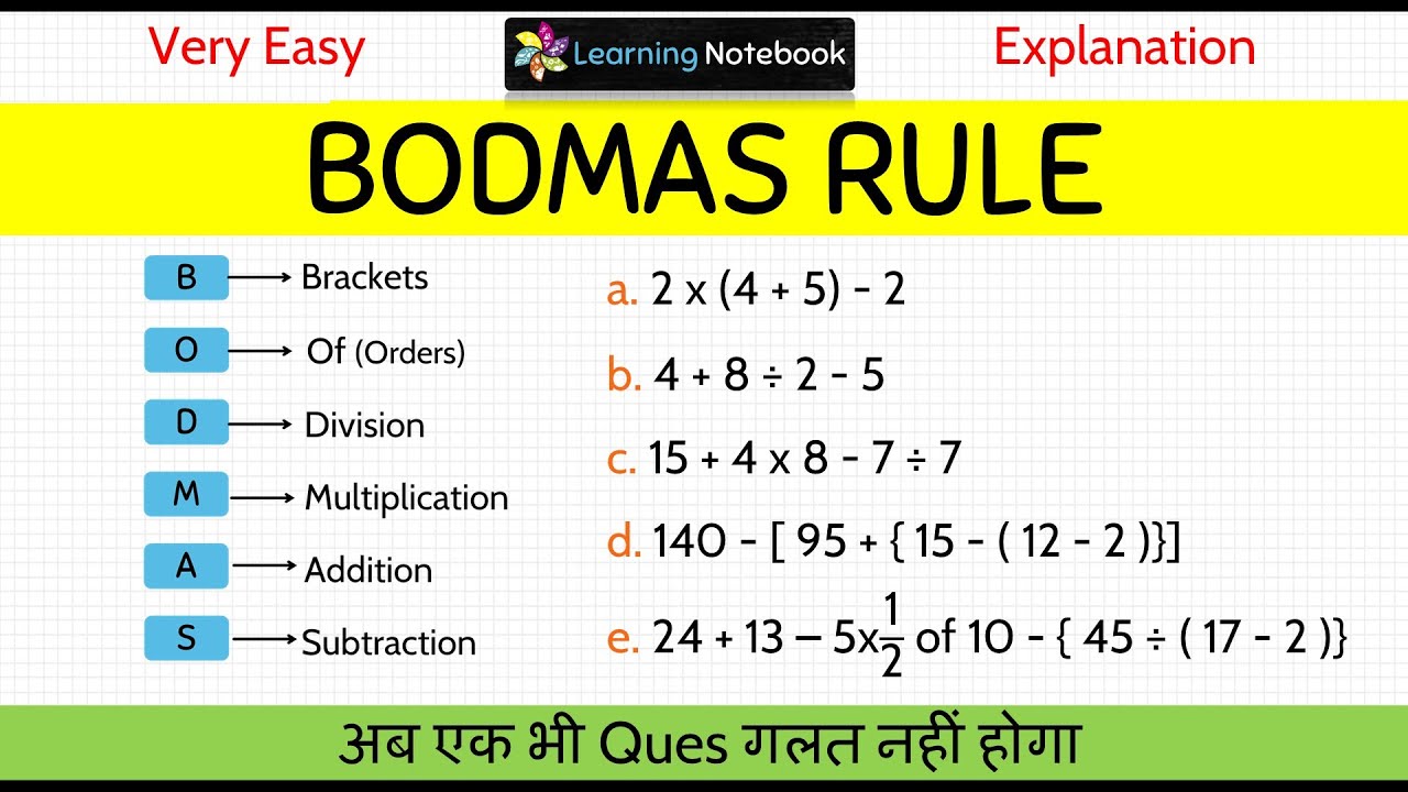 Bodmas | Bodmas rule questions for competitive exams | BODMAS Rule Tricks