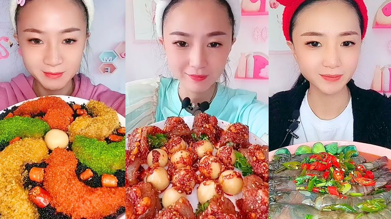 Satisfying Eating Sounds with Colorful ASMR Crunchy Mukbang Compilation #183