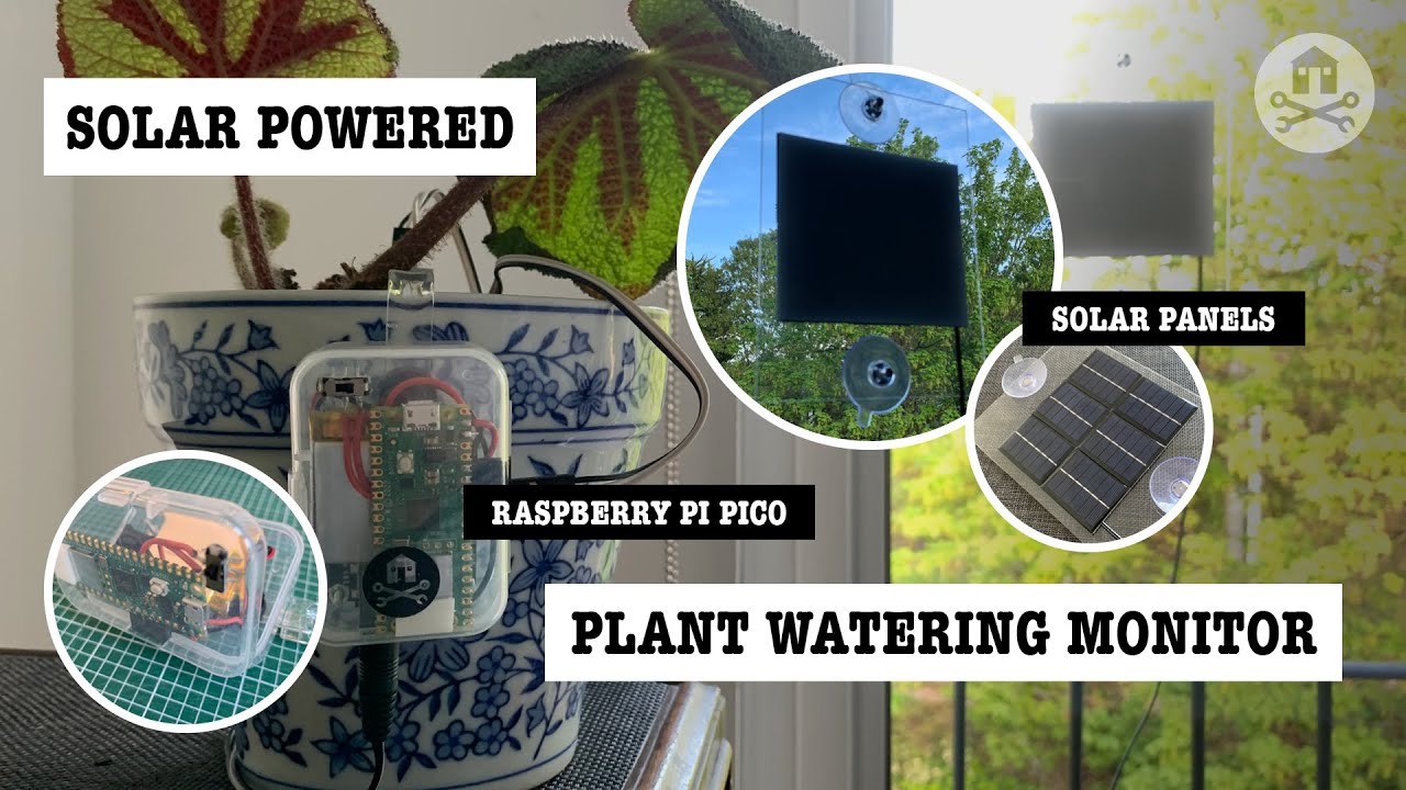 Solar-powered Raspberry Pi Pico plant watering monitor project