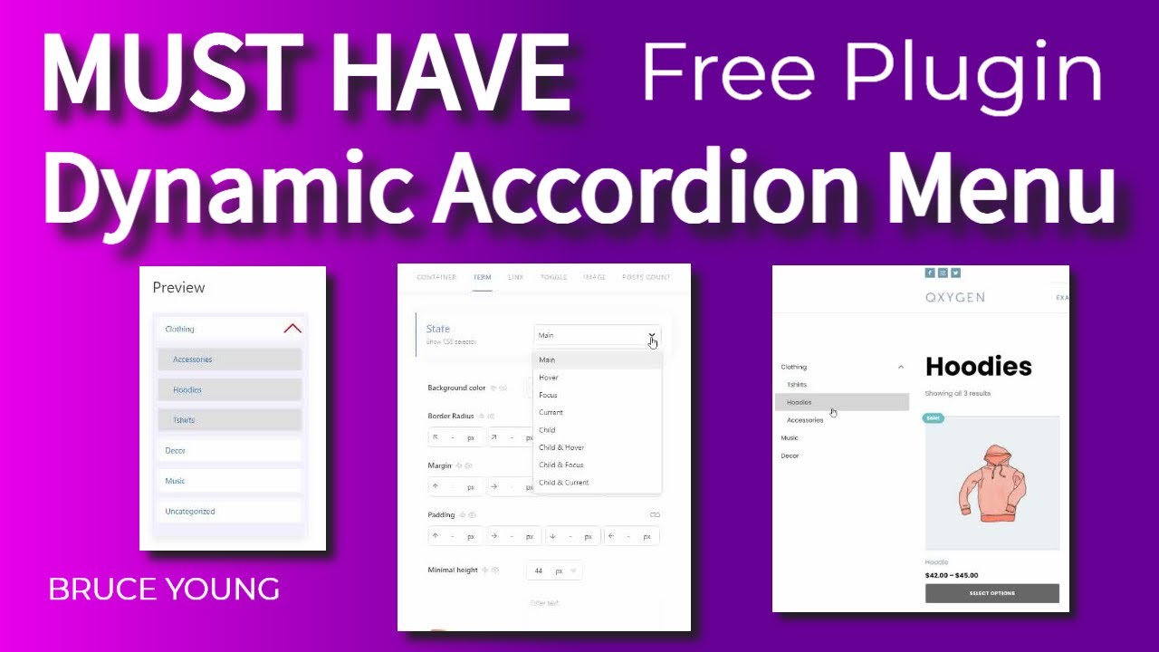 Dynamic accordion menu - use for WooCommerce taxonomy, posts and custom posts