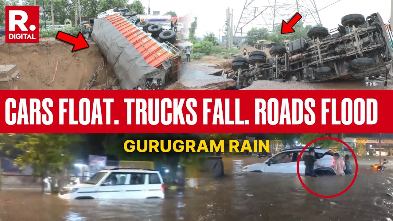 Gurugram Rain: 5 Dramatic Videos Capture Chaos And Mayhem Roads After Overnight Rain