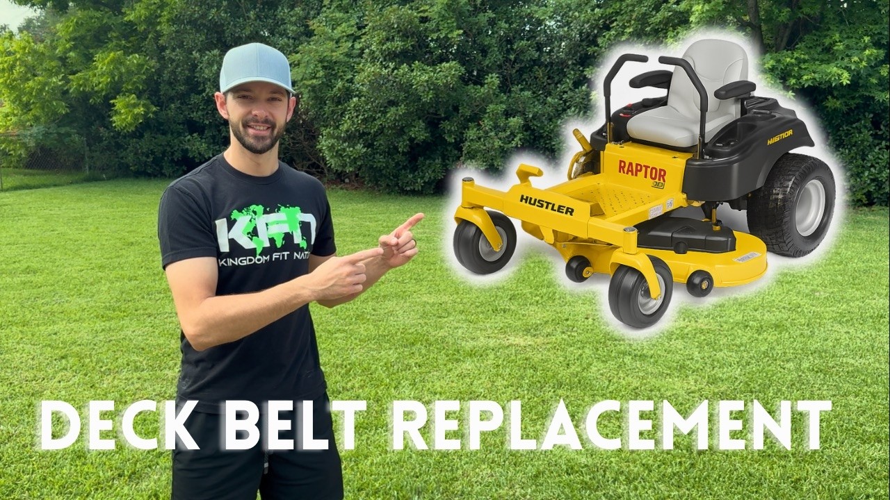 How To Easily Change A Zero Turn Lawn Mower Deck Belt | Hustler Raptor SD