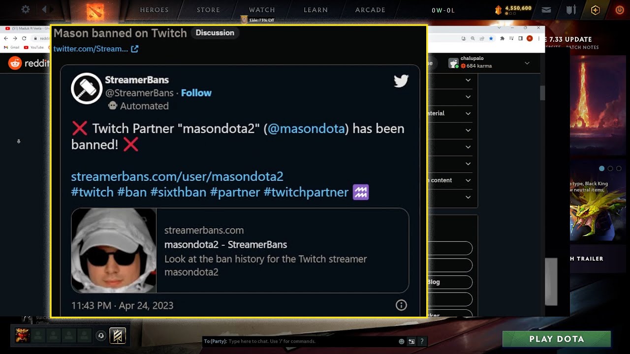 Gorgc reacts to Mason getting BANNED on Twitch