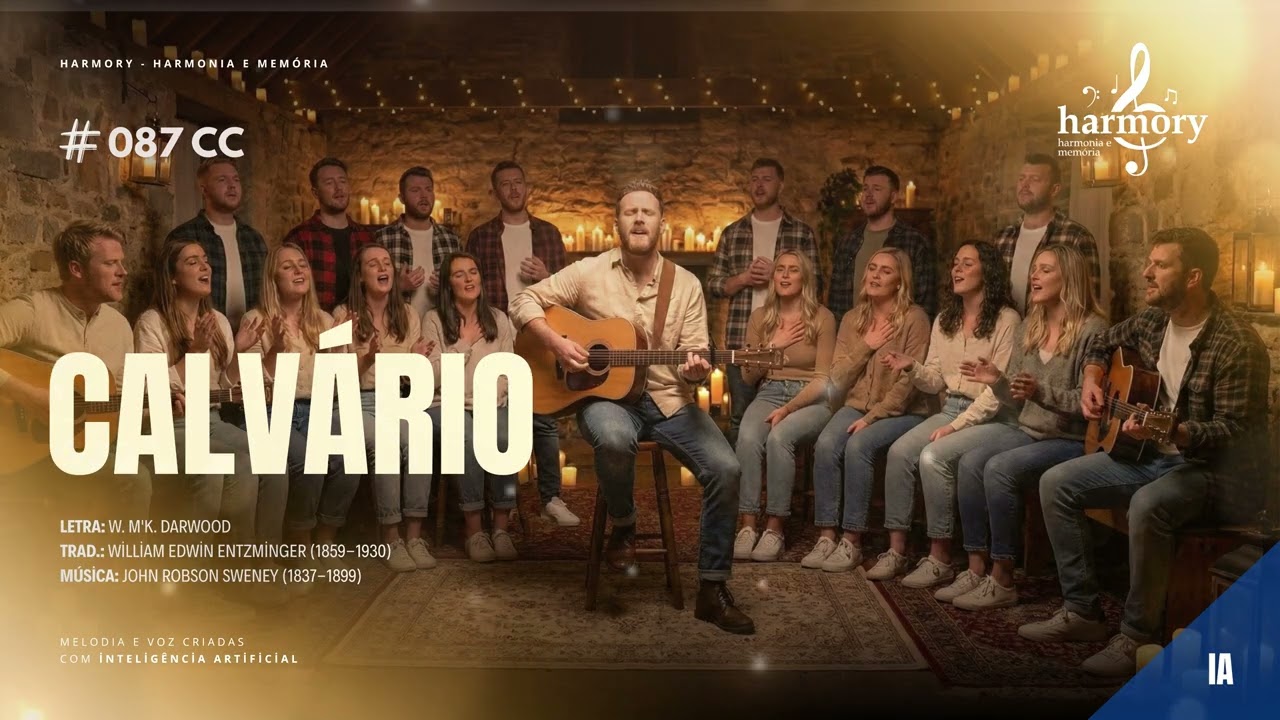 CALVÁRIO - 087 CC | Ali na cruz, ali na cruz, Oh, sim, Jesus por mim sofreu! (Harmory Choirs)