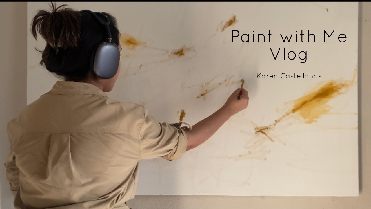 Paint with me a neutral abstract piece on a raw canvas | Part. 1