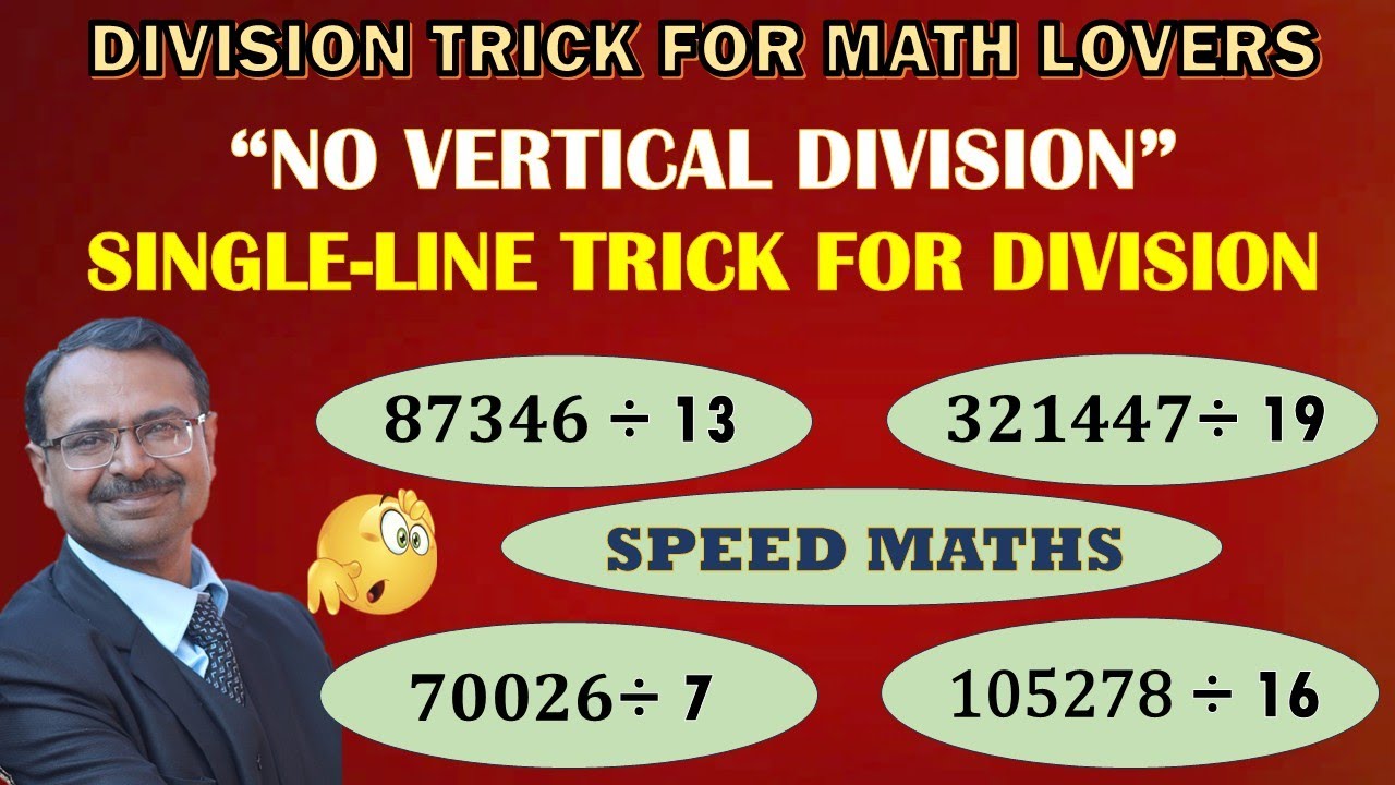 Video 38 - Shortcut Division Trick || Horizontal Division || Find Quotient and Remainder Directly