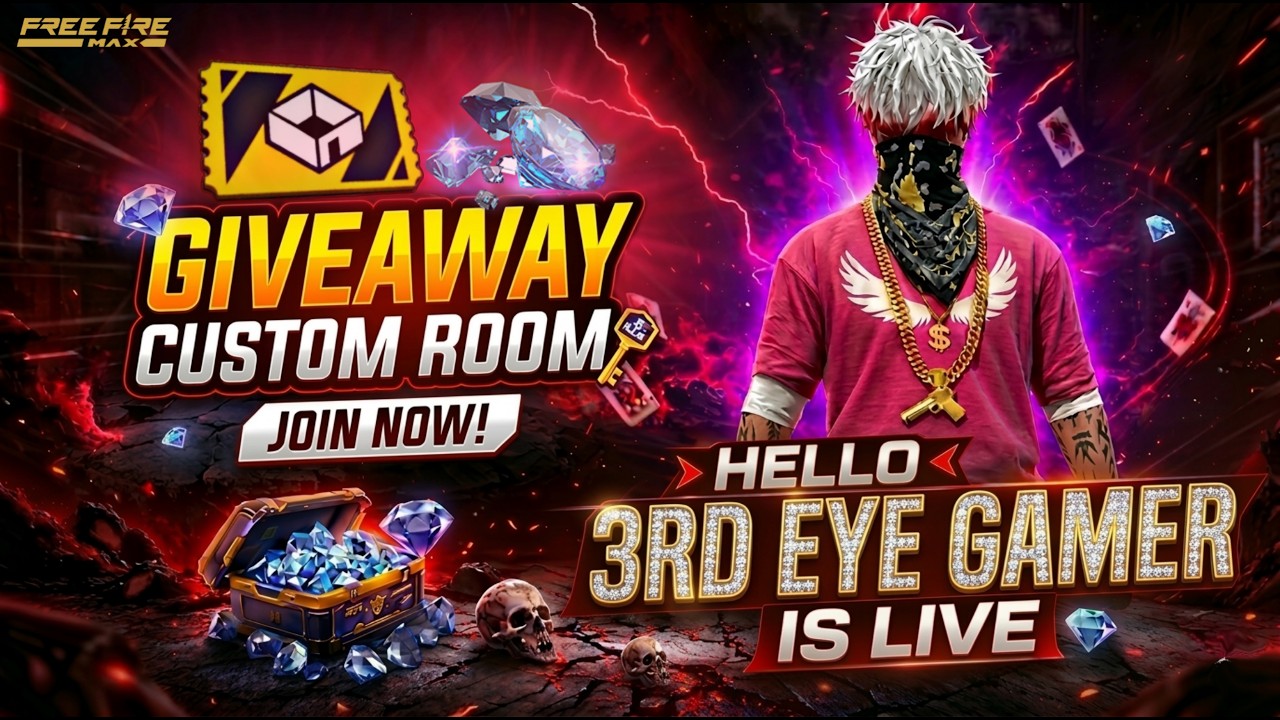 NON-STOP CUSTOM ROOMS & GIVEAWAYS! 🎉 BE READY #freefire  #livestream @GAMER3RDEYE  @GyanGaming