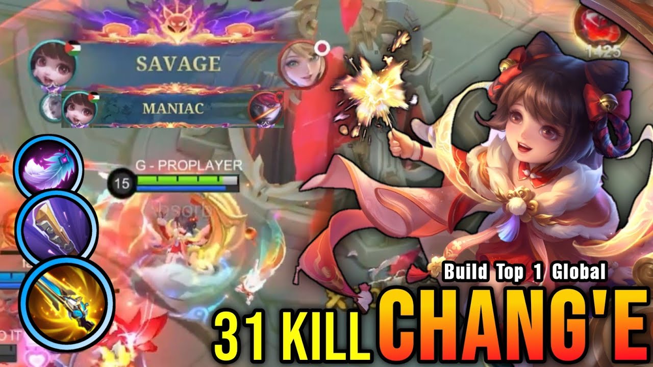 31 Kills + SAVAGE!! Deadly Midlane Chang'e with Hybrid Build!! - Build Top 1 Global Chang'e ~ MLBB