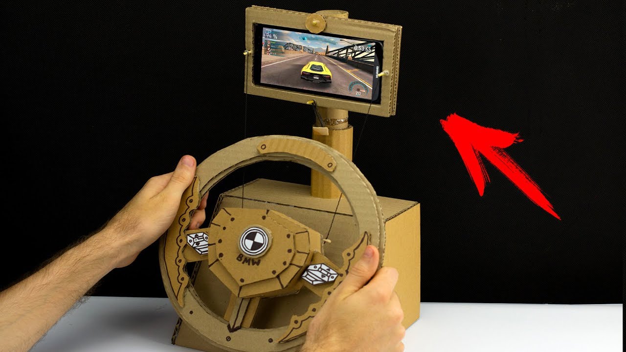 Как сделать ИГРОВОЙ РУЛЬ ДЛЯ СМАРТФОНА из картона