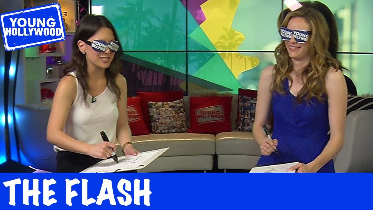 Blindfolded Speed-Drawing Challenge With THE FLASH Star!