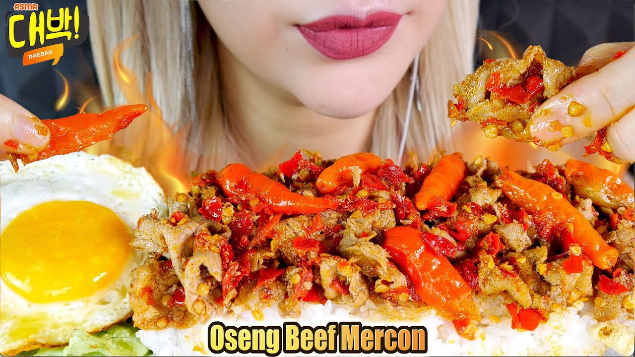 REQUEST#72: ASMR 🐮🔥OSENG BEEF SLICE MERCON EXTRA CABE RAWIT🌶 | SPICY BEEF SLICE WITH HOT PEPPER