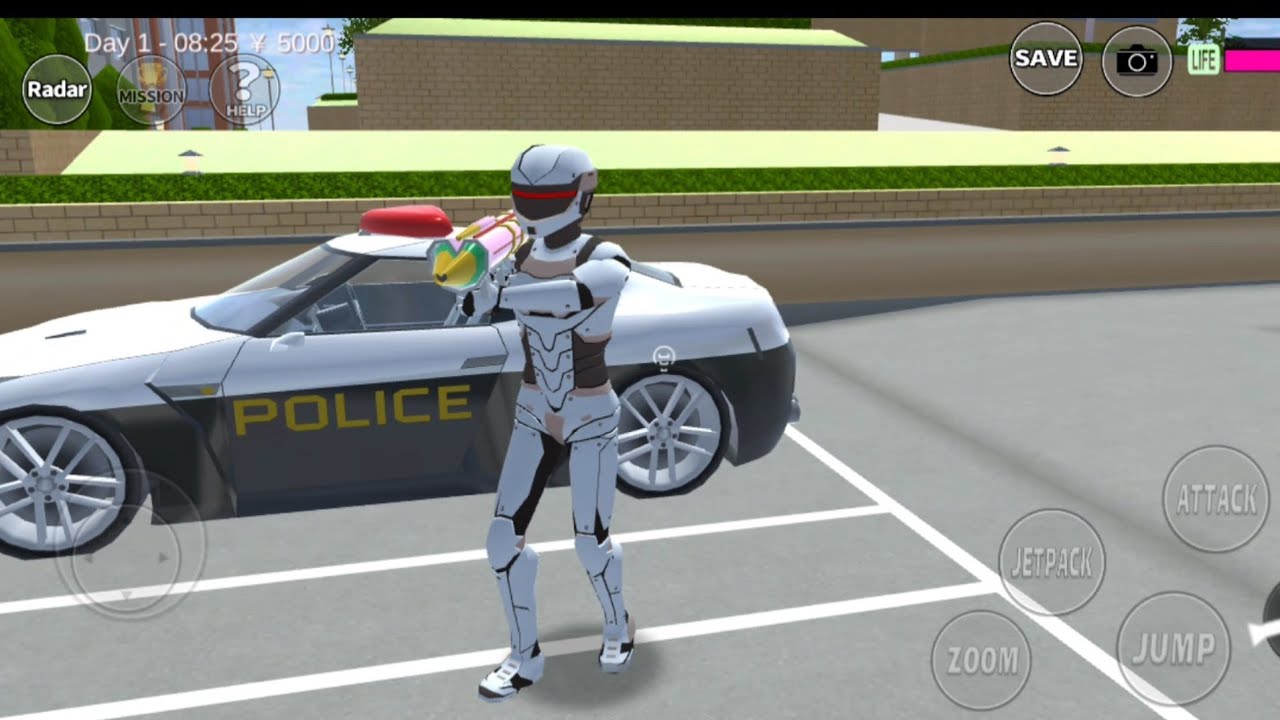 Robot Polisi Membantu Warga Dikejar Ormas Preman - Kantor Polisi Di Serang - SAKURA SCHOOL SIMULATOR