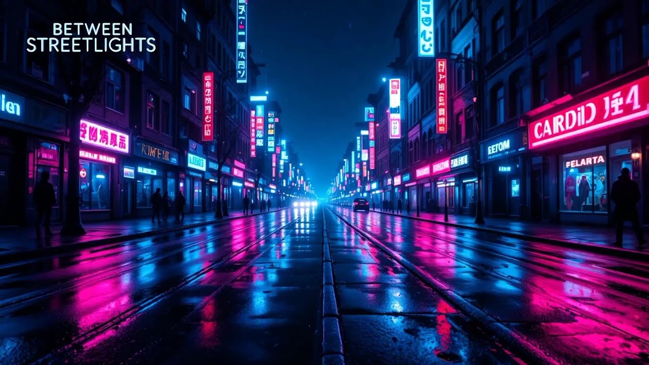 Between Streetlights – Neon Night Drive Music for Focus & Late Work