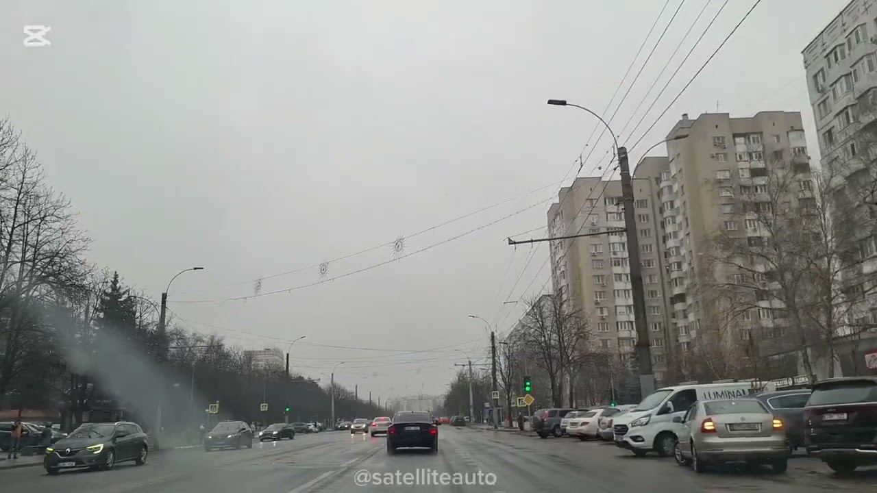 Маршрут экзамена 10. Эпизод 1. #Кишинев. Улица  Студенческая — Проспект  Ренаштерий Национале. 