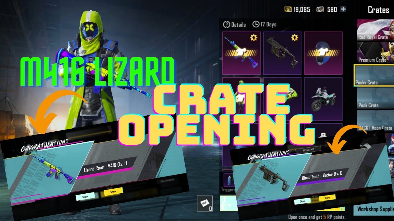 m416 lizard skin crate opening bgmi  | Bgmi New Crate opening | punky crate opening