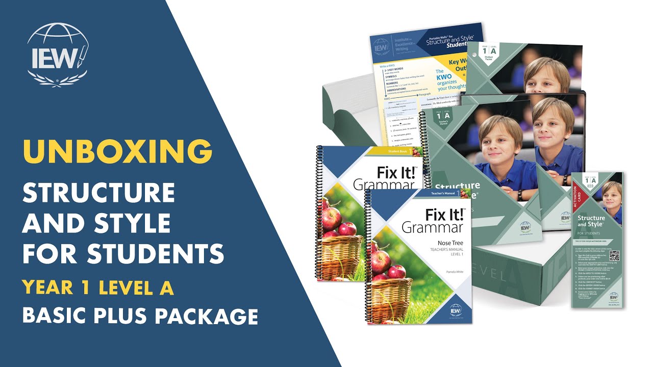 IEW's Structure and Style for Students: Year 1 Level A Plus (SSS-1A-PLUS) Unboxing