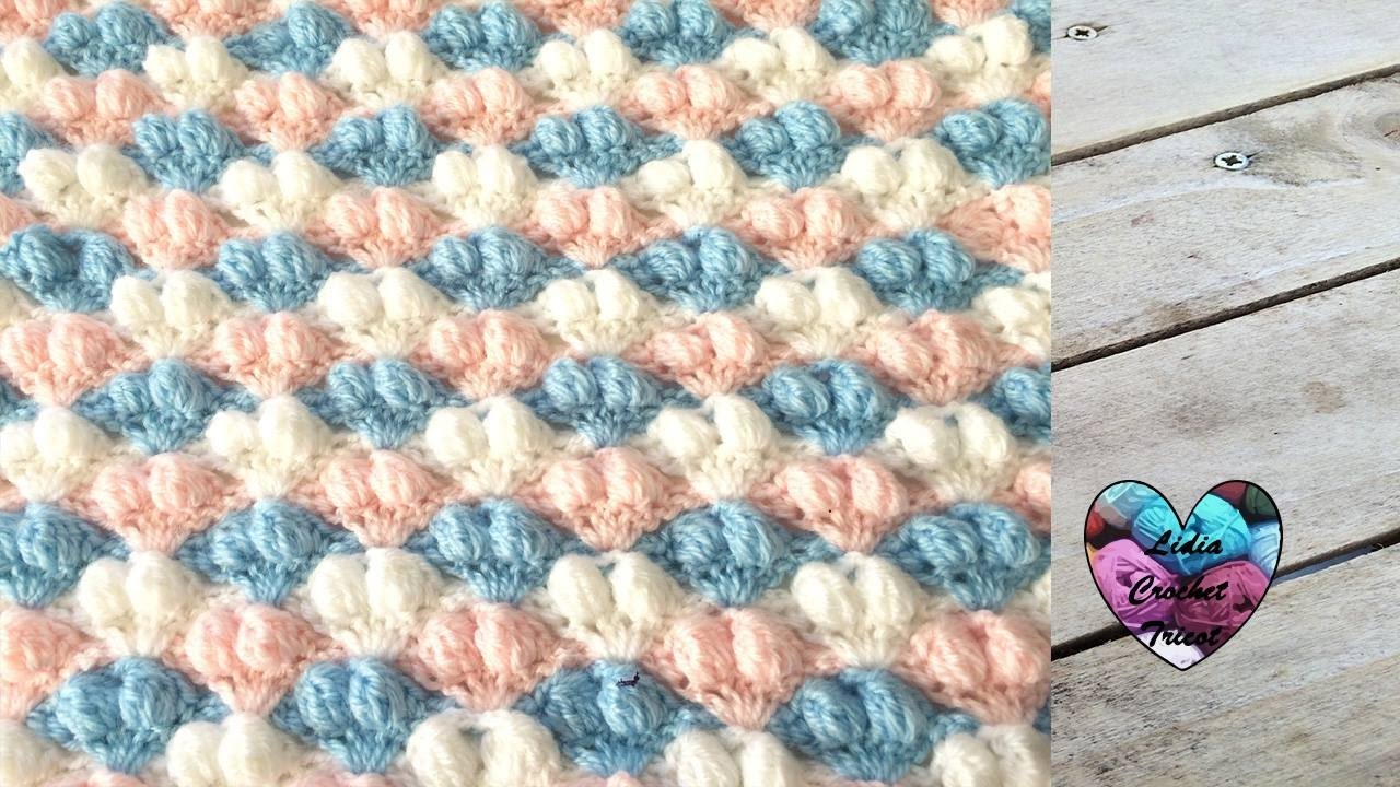 Point splendide crochet pour couvertures / Bubble blanket stitch (english subtitles)