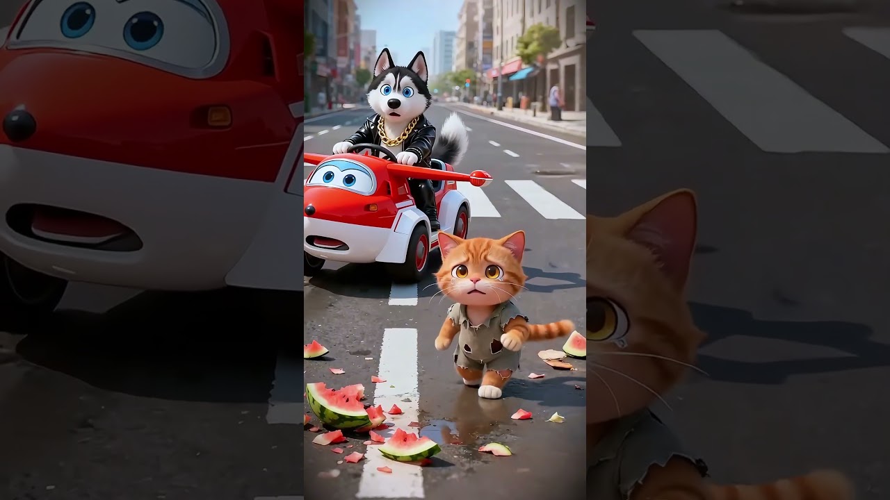 Shocking! The kitten, The dog , The Transformers!#shorts #cat #ai #story #kitten #autobots