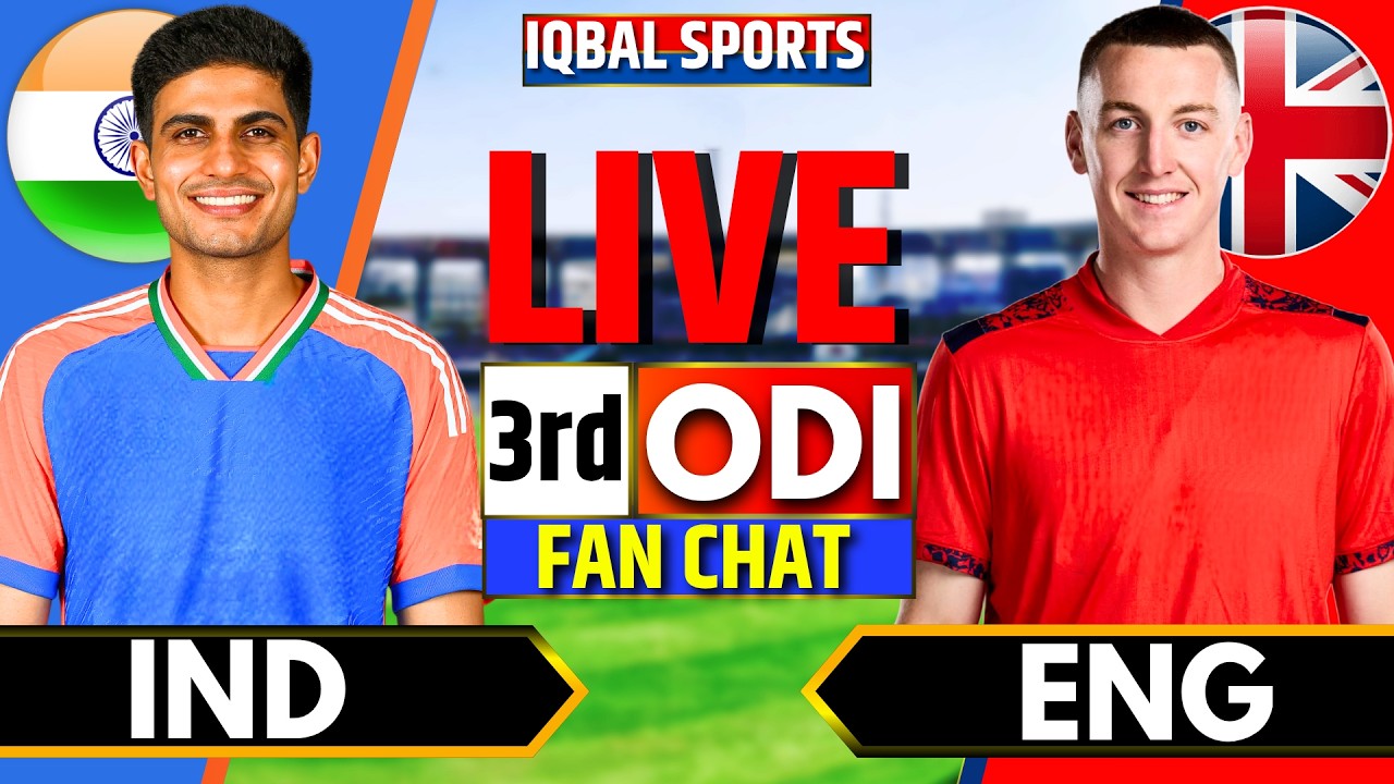 🔴LIVE: India vs England, 3rd ODI | Live Cricket Match Today | IND vs ENG Fan Chat | Iqbal Sports