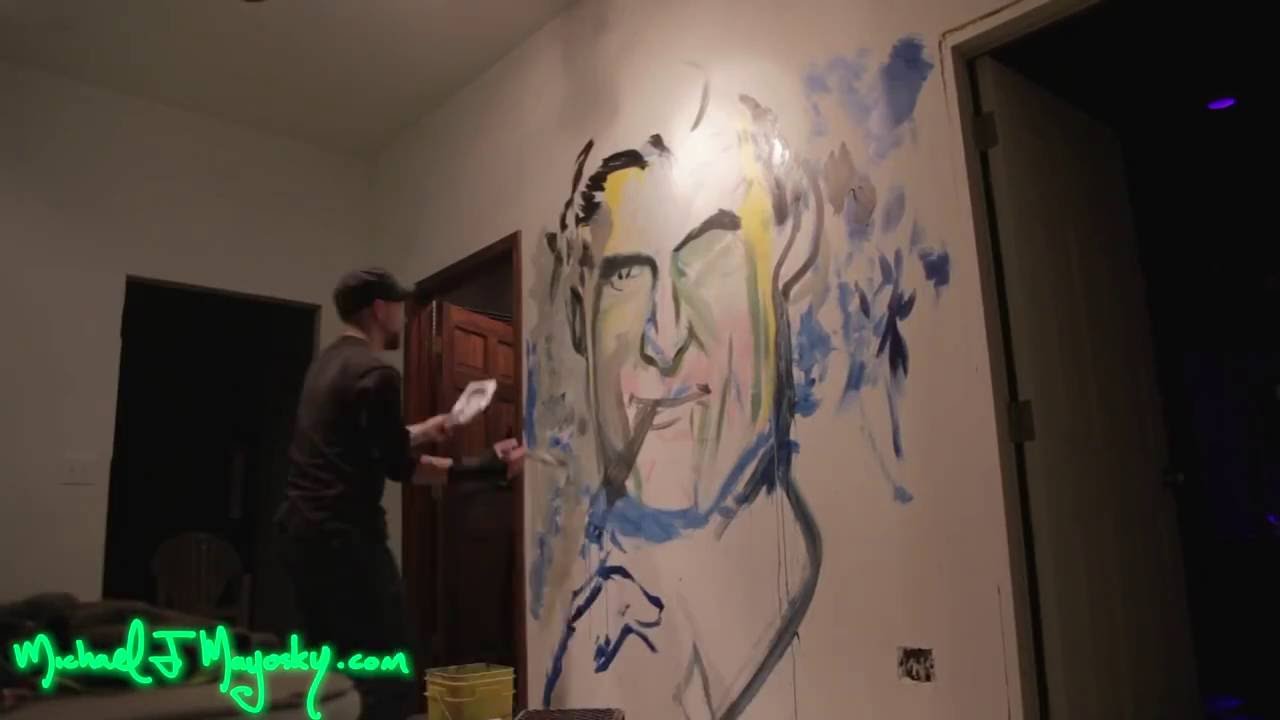 Hugh Hefner Playboy Time Lapse Painting by Michael J Mayosky.