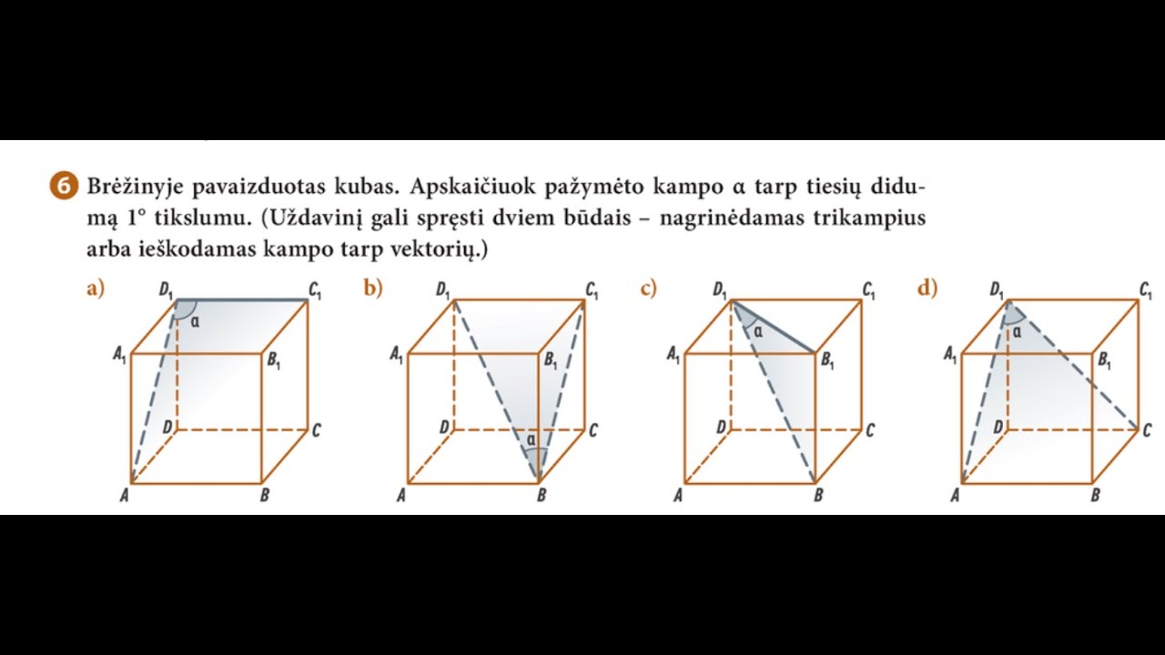 12 klasė.  Tiesė, plokštuma erdvėje
