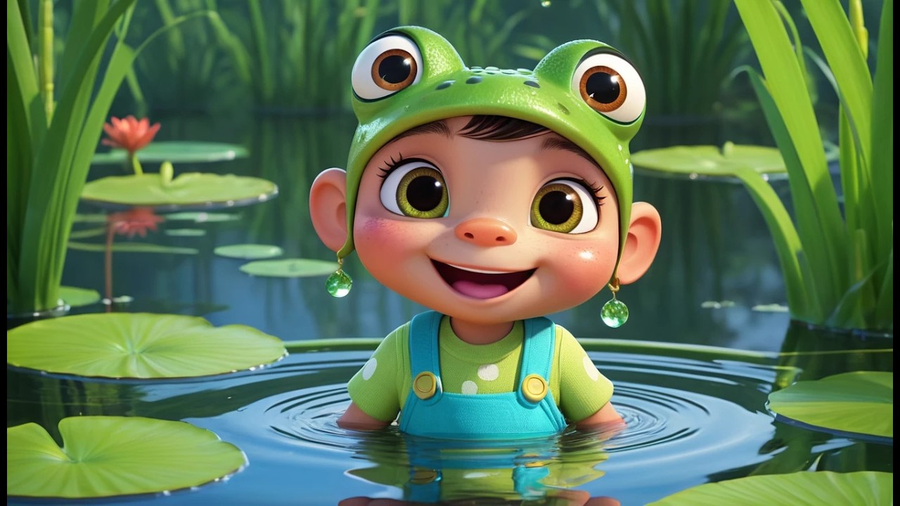Five Little Speckled Frogs Jumping in the Pool | Counting & Fun Animal Nursery Rhyme