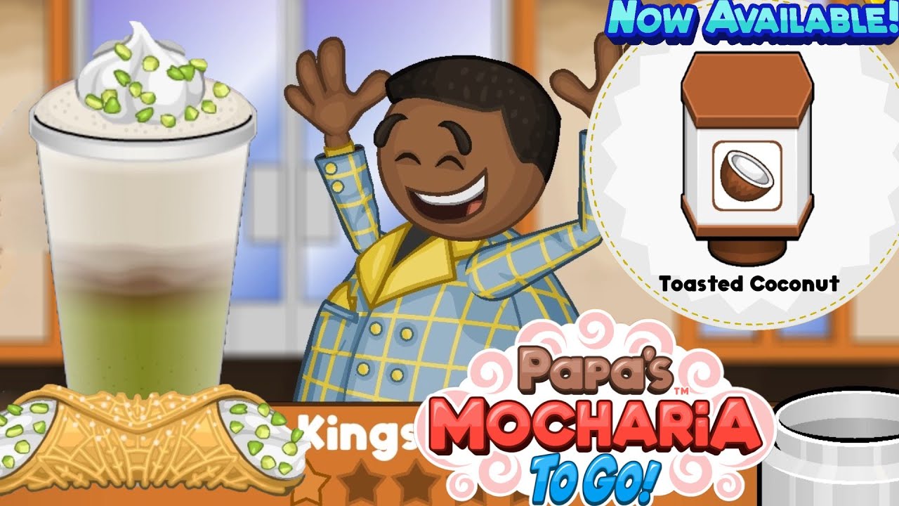 Papa's Mocharia To Go Day 5 New Toasted Coconut Fashion Flamb&eacute; Mini Game