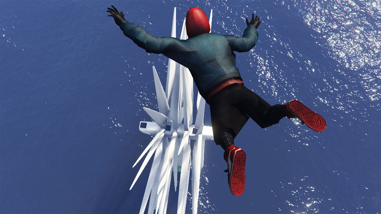 GTA 5 Random And Funny Fails #27 (Spiderman Miles Morales / Windmills On The Water)