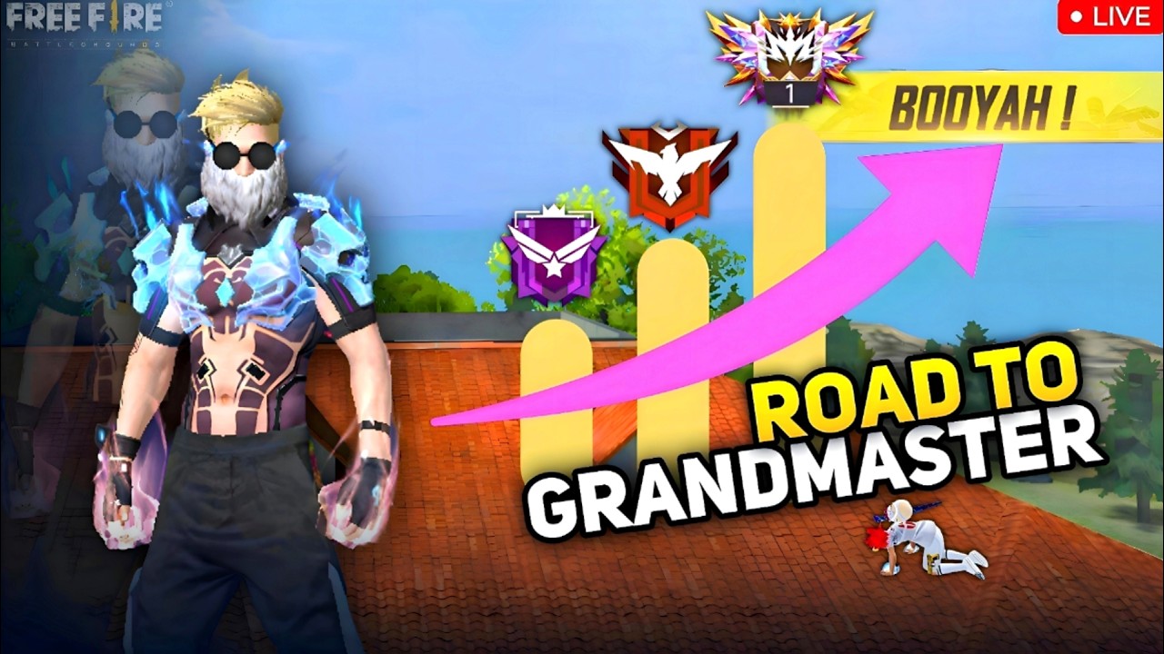 Free Fire Mobile LIVE | Gold to GrandMaster RANK PUSH in Battle Royale | GARENA FREEFIRE