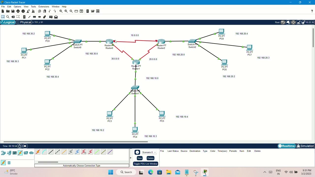 Using 3 Router Reading and analyzing routing table of network || #wsn  Practical 3 #bsccs #wireless.